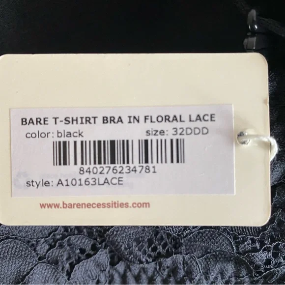 NWT Barr Necessities T-Shirt Bra Black Floral 32DDD - Picture 2 of 6
